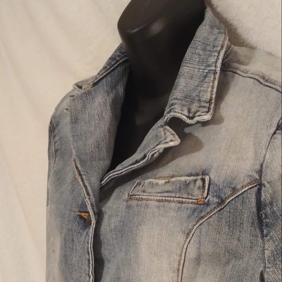 Haute Rag Blue Denim Jean Blazer Size 5 - Picture 8 of 8